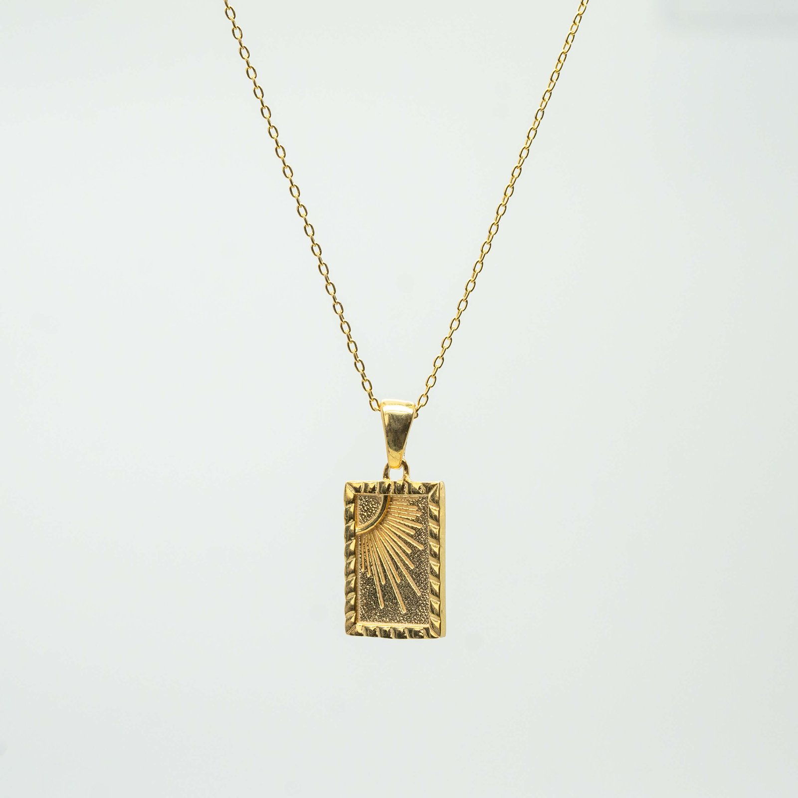 Bronze Rectangle Pendant Necklace - MK Designs Jewelry